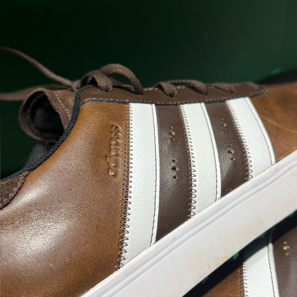 Adidas Adicross Leather Spikeless Golf Shoes Brown/White Men's Size 13 - Picture 11 of 16